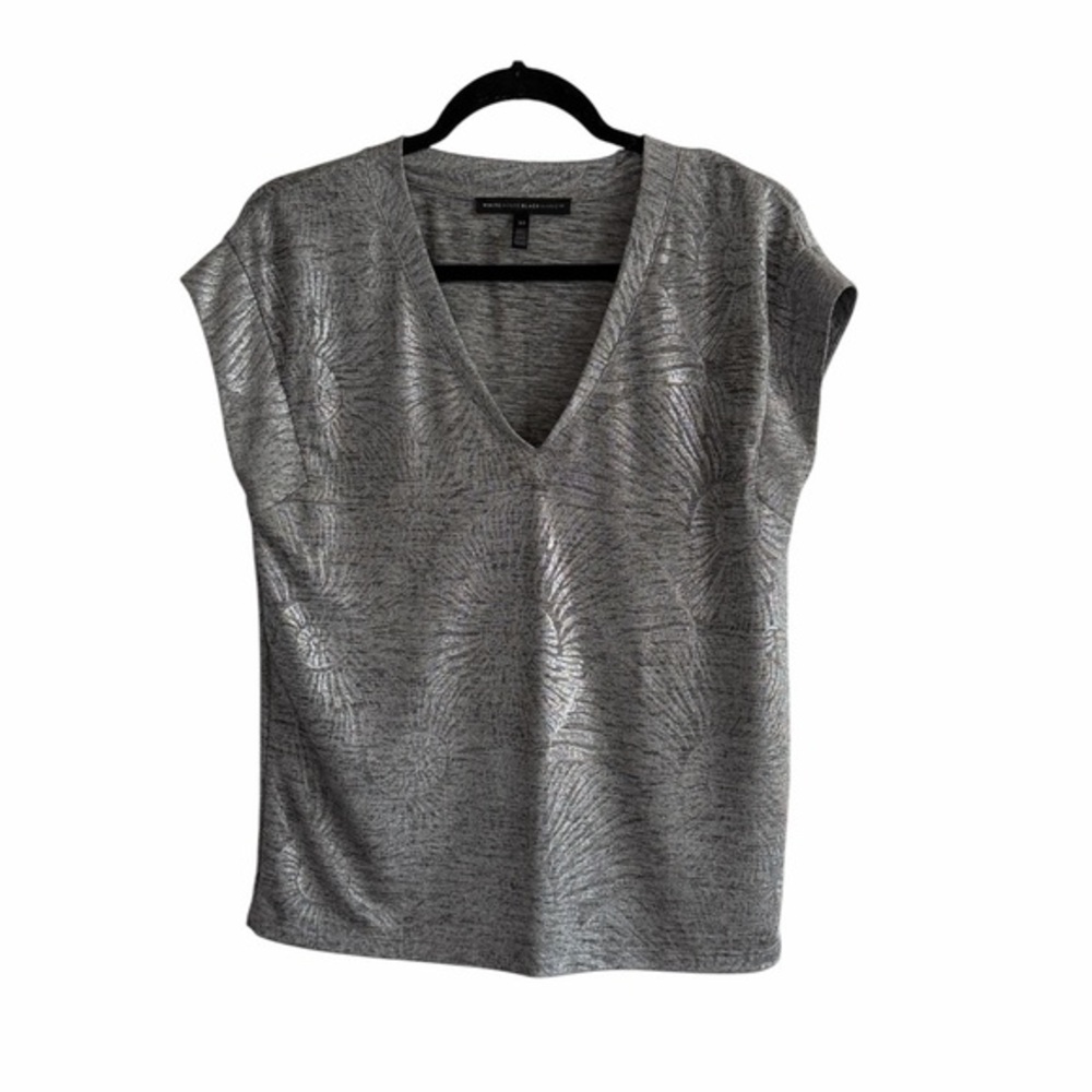 WHBM NWT Power Tee Fossil Foil Top Size S
